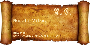 Meszli Vitus névjegykártya
